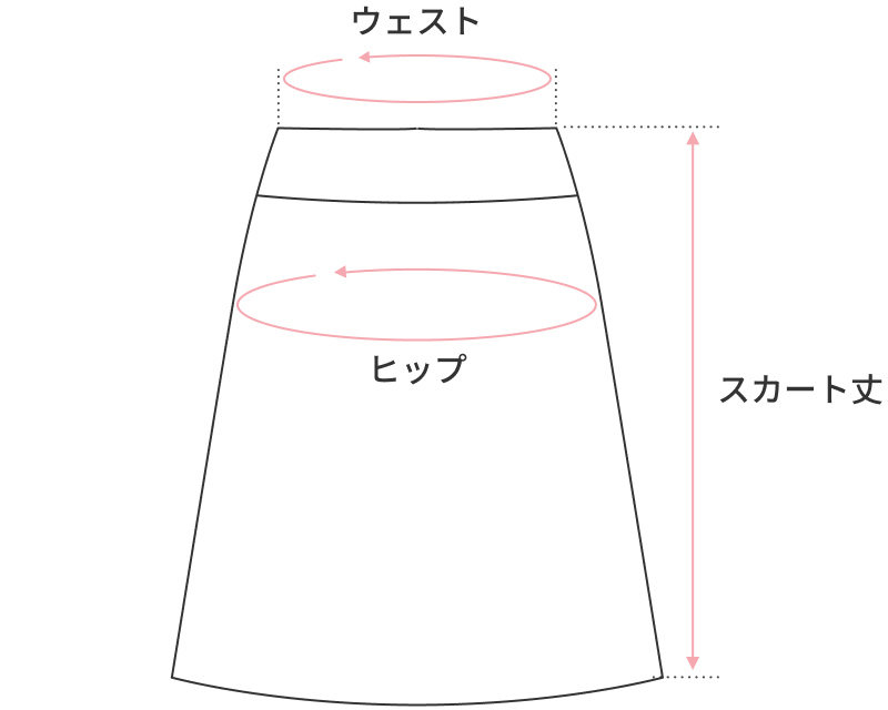 スカートの仕上がり寸法