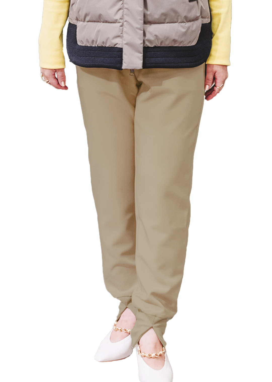 裾スリット入りジョガーパンツ