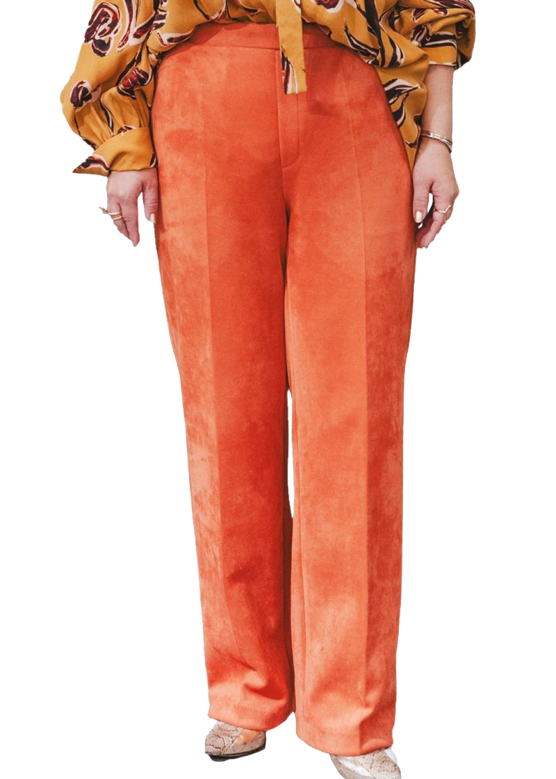 ストレートパンツスエード調"