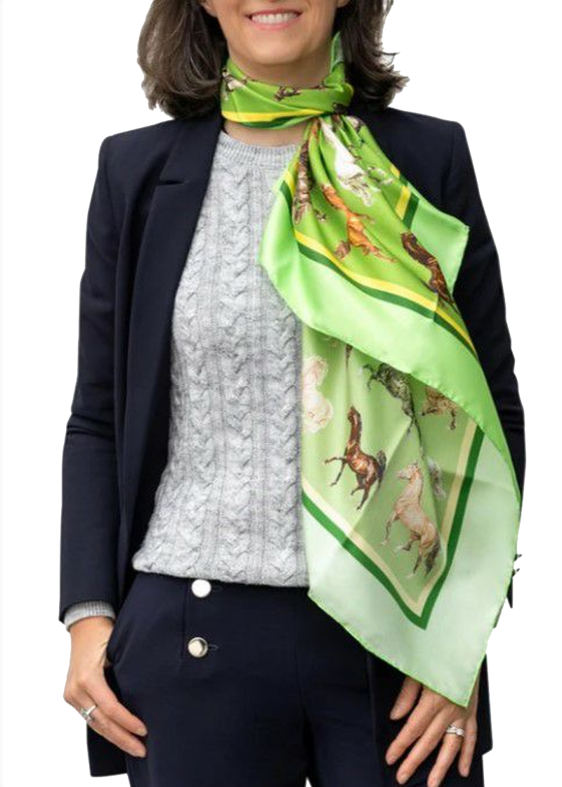 【ralu】 Italy 90x90 スカーフ（ホース）