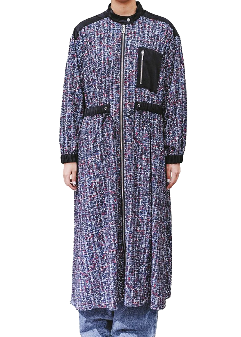 ツィードプリントワンピースBKｘPK