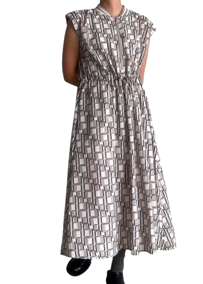 幾何学柄ワンピース